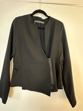 Porto Black Asymmetric Zip Blazer